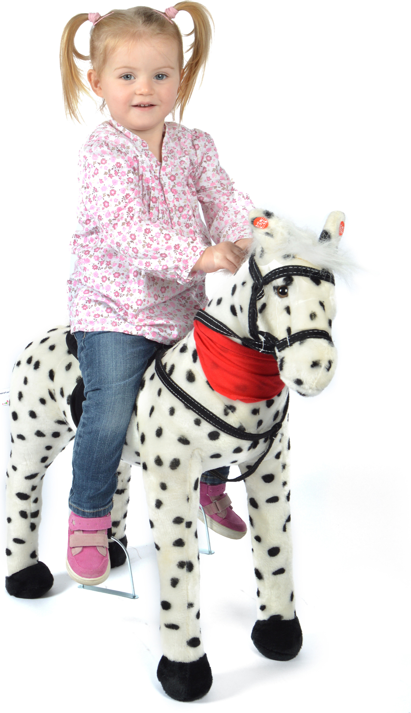 Pink Papaya Stehpferd zum draufsitzen | 75cm Spielpferd zum Reiten | Pferd zum Reiten für Kinder mit Sound | Sattel Pferd - Jolly 40034