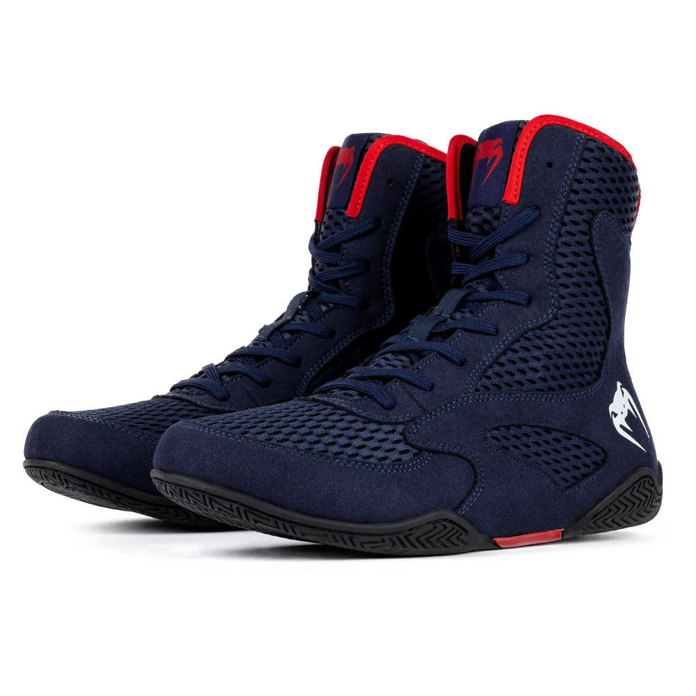 Venum Contender Boxstiefel Boxschuhe Navy Rot Schuhgre EU 44 V--ENUM-04958-455-10.5