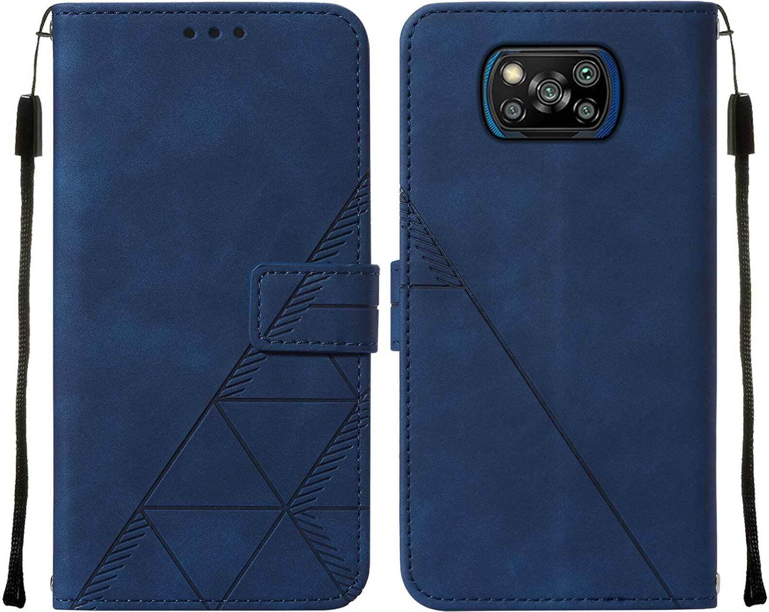 Custodia a Portafoglio Xiaomi Poco X4 GT 5G in Pelle Goffrata Nera
