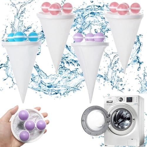 Zimtky Tierhaarentferner Waschmaschine, Tierhaare Waschmaschine, Haarfänger Waschmaschine, Reinigung Dekontamination Haarentferner, Wiederverwendbarer Haar Filterbeutel für Waschmaschine (4 PCS) KC-ZGQ260717AMZ18