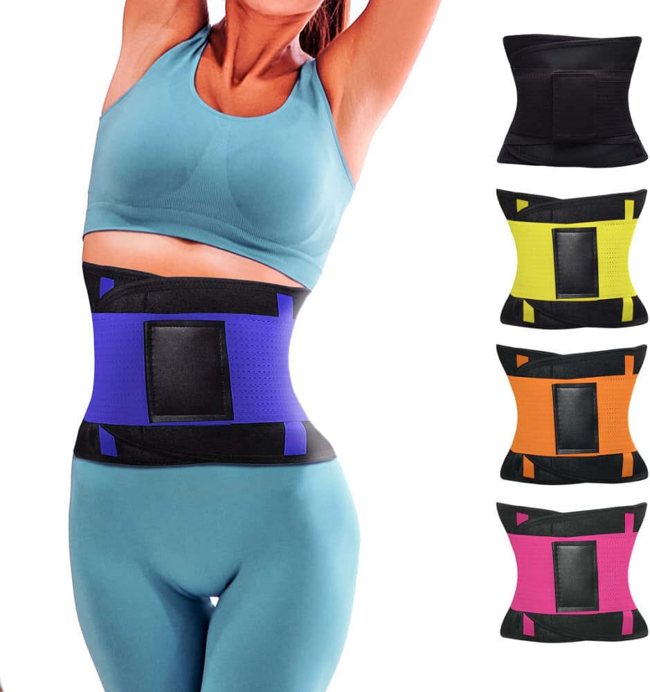 Sport-Knight® Hula Hoop - Fitness Gürtel - Deluxe, Schwitzgürtel, Bauchweggürtel, Waist Trainer, Blau / XXL