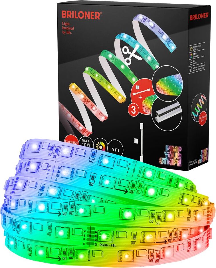 Briloner Pimp Your Stripe Erweiterungsset LED Strip 4m, RGB+W, Farbprogramme 2158384