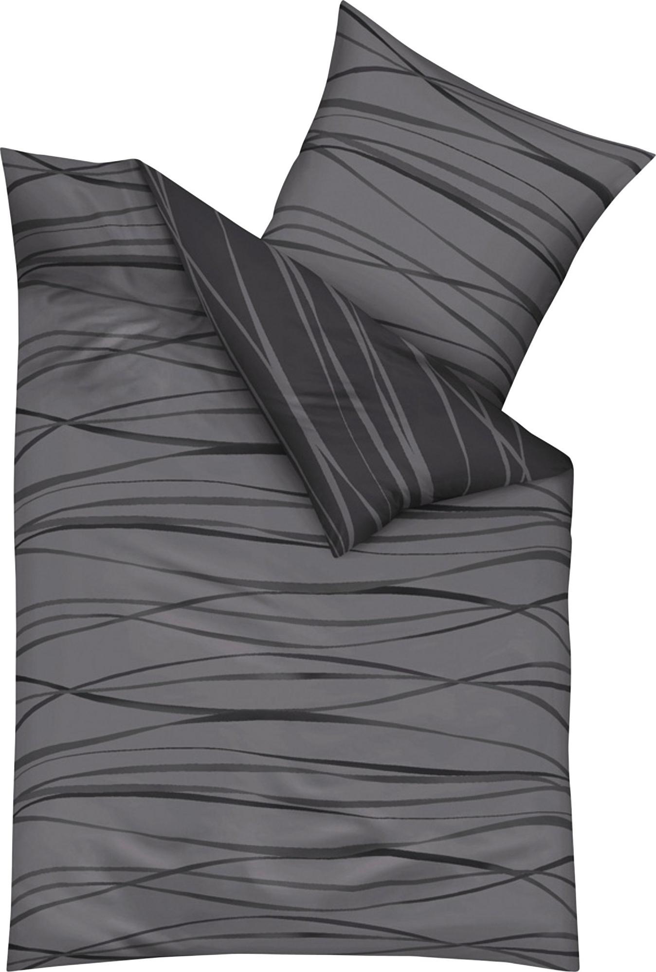 Kaeppel Mako Satin Wendebettwäsche Motion Zinn Wellenlinien 155x220 cm MGA14699.1