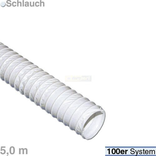 Europart Abluftschlauch PVC, Ø 100mm, 5 Meter, starke und strapazierfähige Ausführung für Abzugshaube, Ablufttrockner, Klimagerät 771558