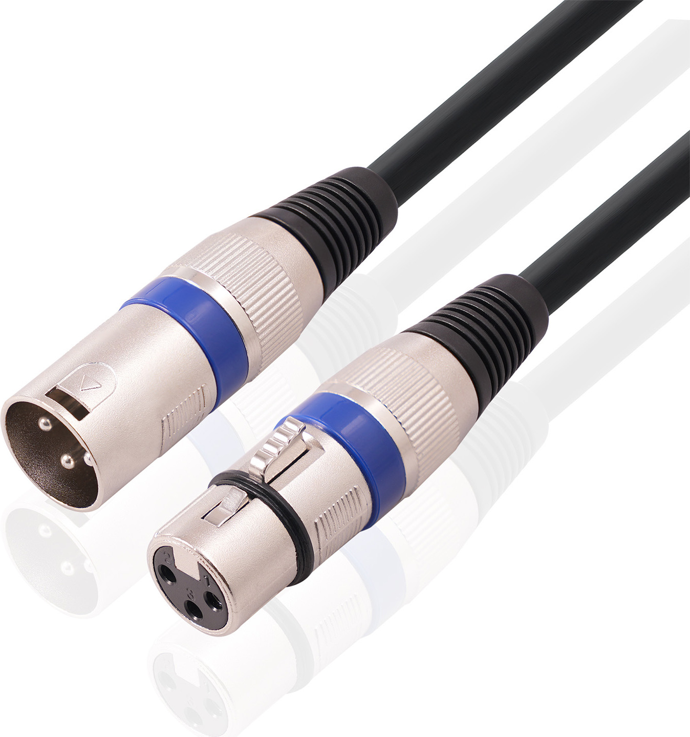 10ks 1,5M/5ft XLR kábel DMX Stage Light Cable 3-Pin XLR Male to Female Plug Black PVC Jack Mic Cable 3-Pin Balanced Shielded XLR Cables for Moving Head Light Spotlight Par Light Microphone Mixer