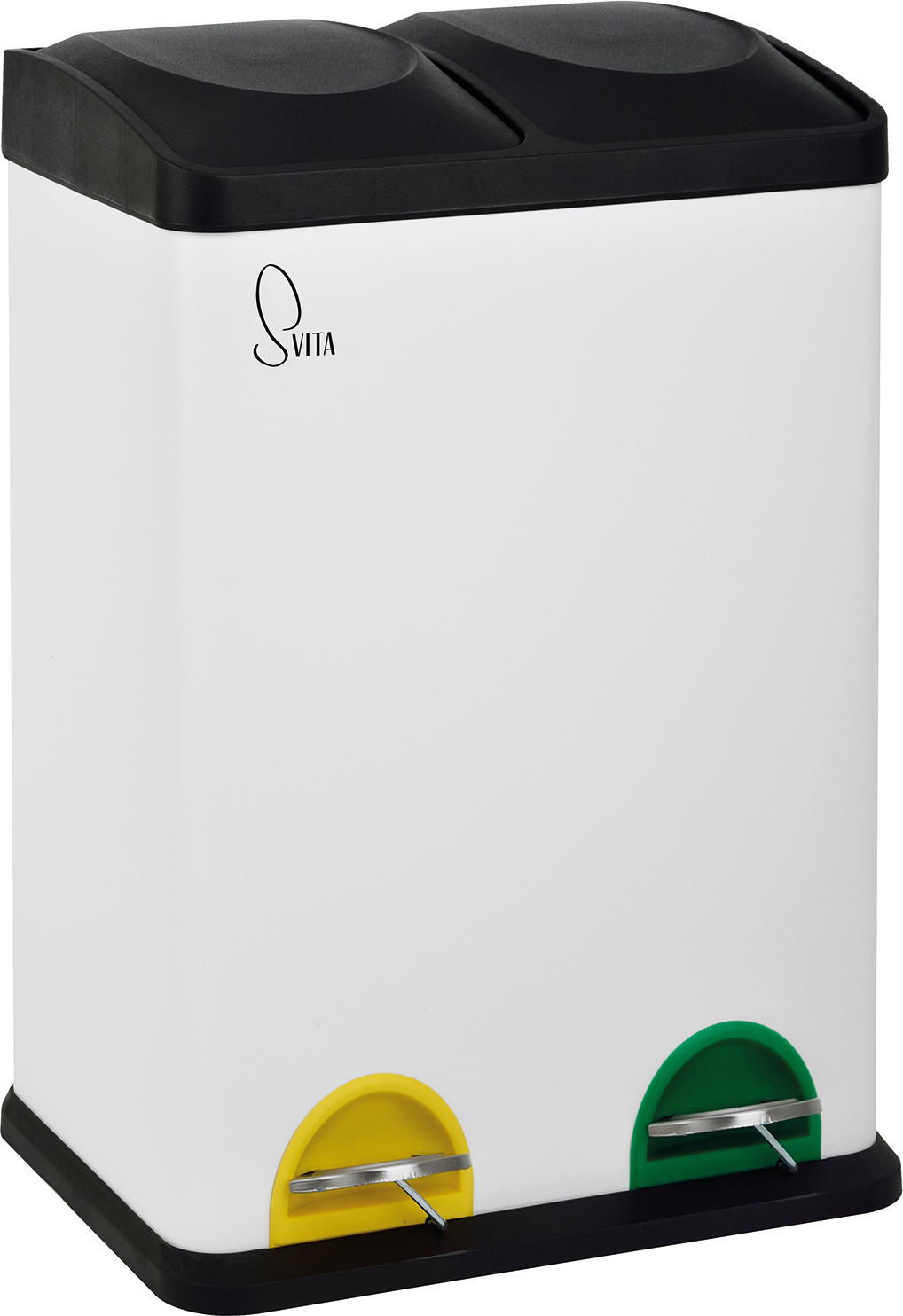 SVITA TC2X20 Kücheneimer Office 40L Trennmülleimer Mülltrennung Weiß 91663