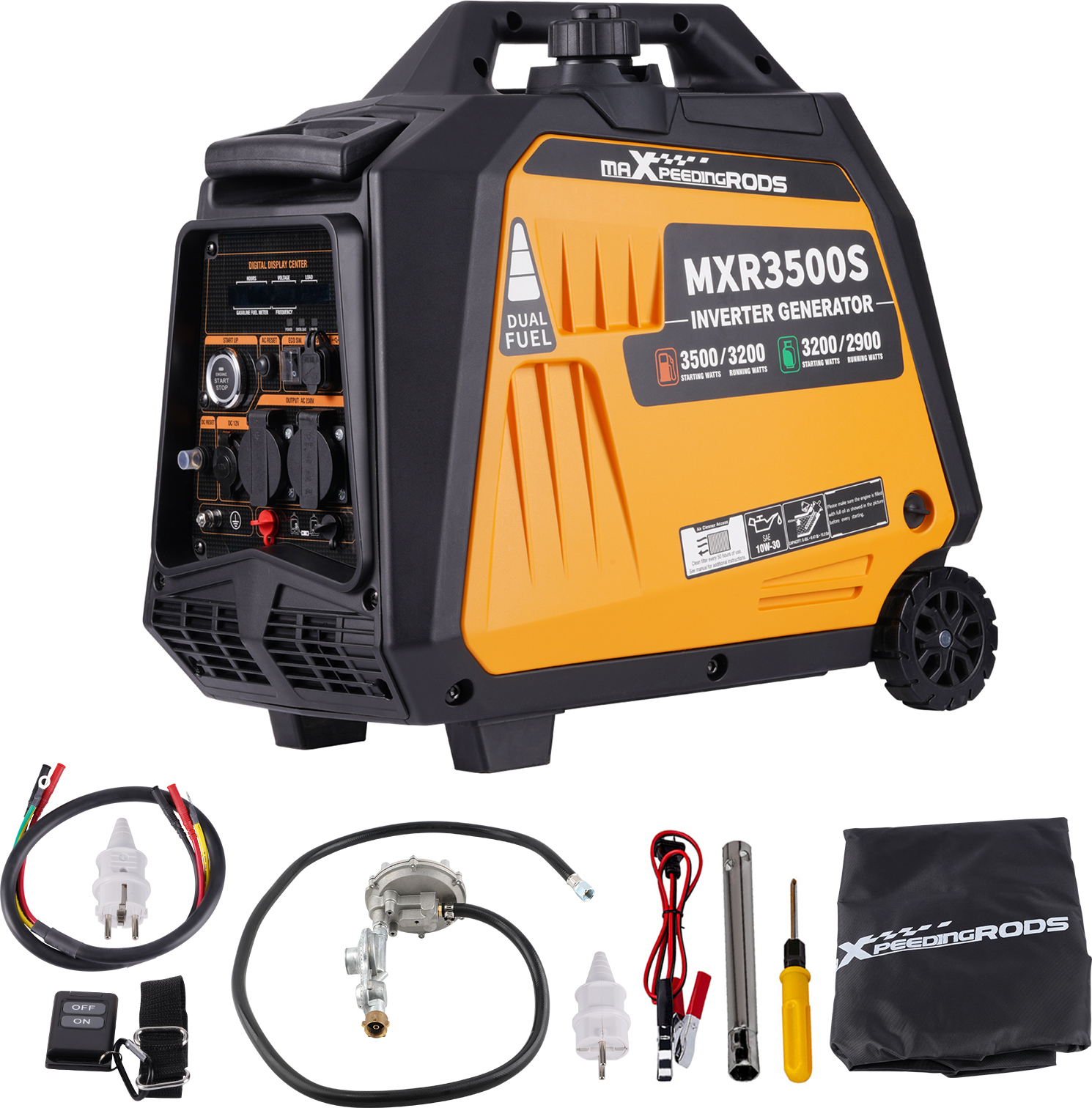 MaXpeedingrods Dvojpalivový generátor Invertorový generátor 3500W Prenosný 25kg pre núdzové situácie