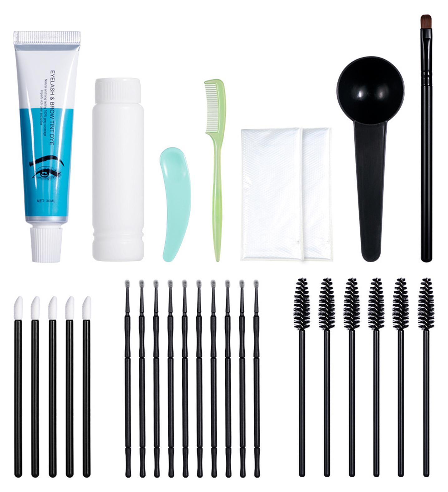 Aibecy Lakerain Haarfarbe Tönungsset Permanent Augenbrauen Färbeset Augenbrauenfarbe Creme Haarfärbemittel mit Mischpinsel Augenbrauenkamm Augenbrauen Rasiermesser Scherenpinsel Augenbrauen Make-Up Tool Kit