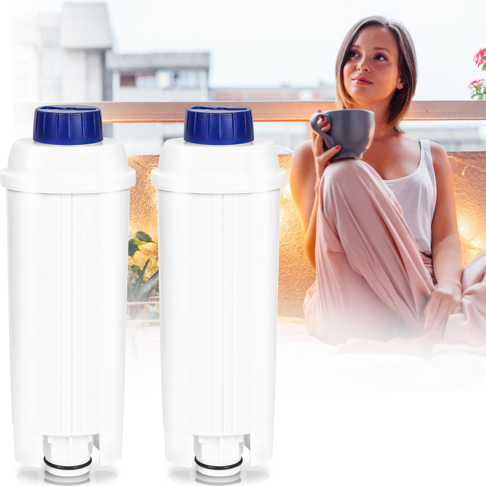 Vodný filter kávový filter pre plnoautomatické kávovary Delonghi DLSC002, príslušenstvo pre kávovary série ECAM, ETAM a ESAM, balenie 2 ks