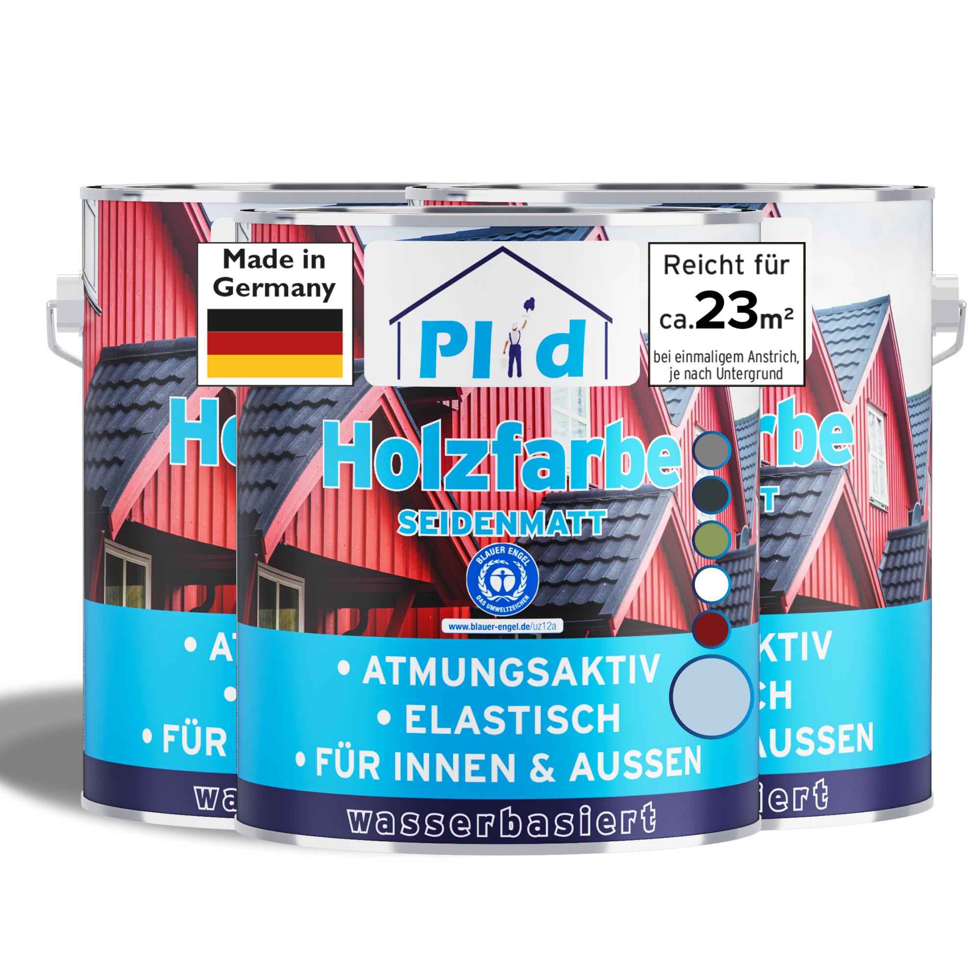 Plid Holzfarbe Taubenblau 2,25L / Innen & Außen - Wetterschutzfarbe Holzfarbe Außen - Dauerhafte Holzschutzfarbe - Farbe für Holz