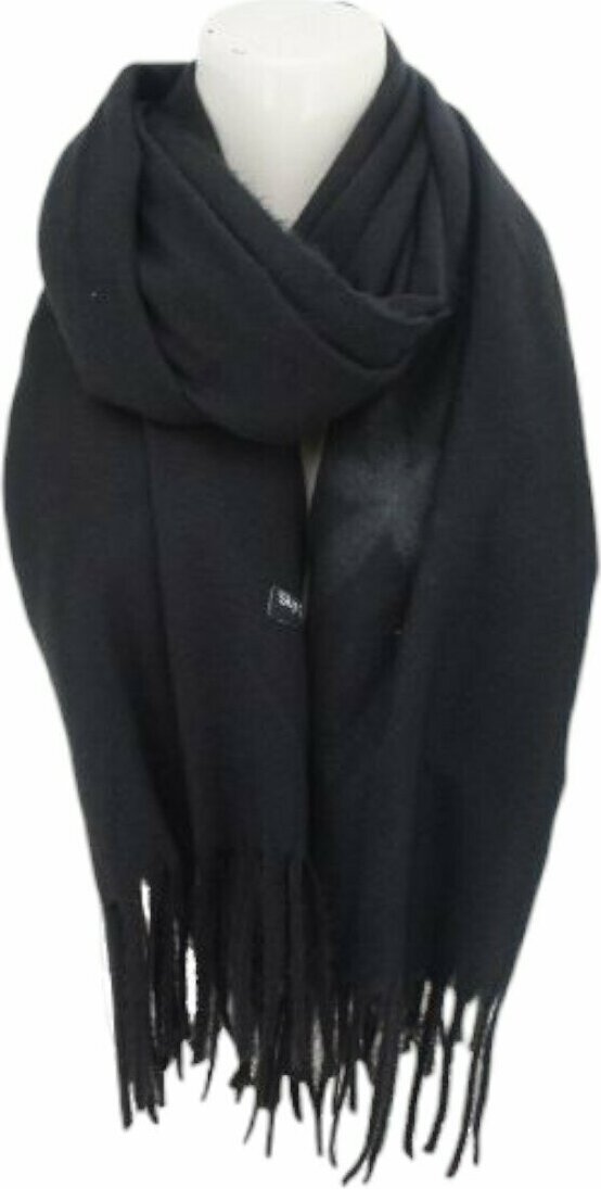 antonio world fashion Winter Damen Schal Cashmera » Fransenschal Soft Feeling » Winterschal 180x72 cm » Damenschal mit Blume [Schwarz]