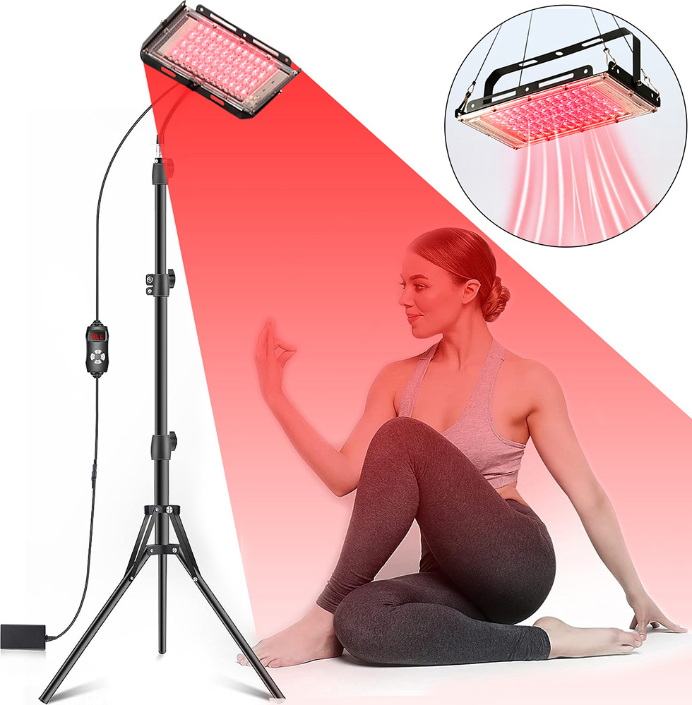 Rosikey LED Rotlichtlampe mit Ständer, 96LEDs Red Light Therapy, 660nm & 850nm Rotlichtlampe Infrarotlampe mit Timer, Rotlicht Therapie für Schmerzlinderung, Hautpflege