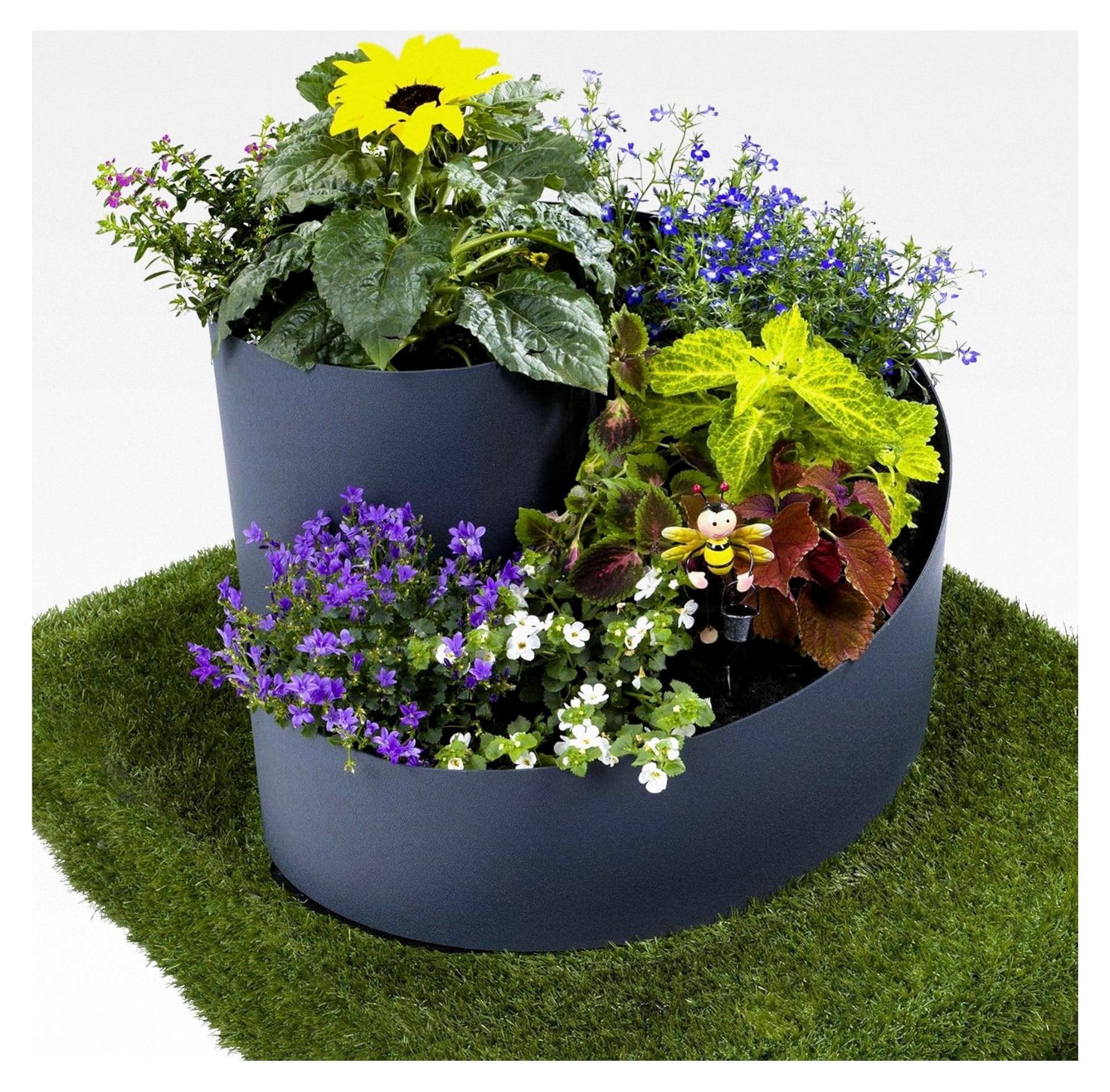 Markenlos Kräuterspirale Pflanzspirale Gewürzspirale 35cm x Ø55cm Grau