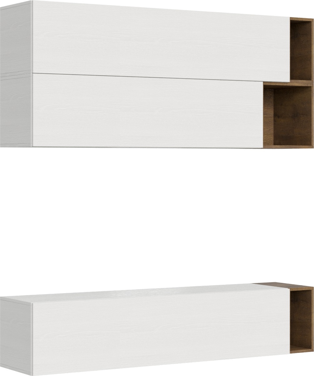 Itamoby Zusammensetzung der Wohnzimmerwand H30 L.194 T.39,2