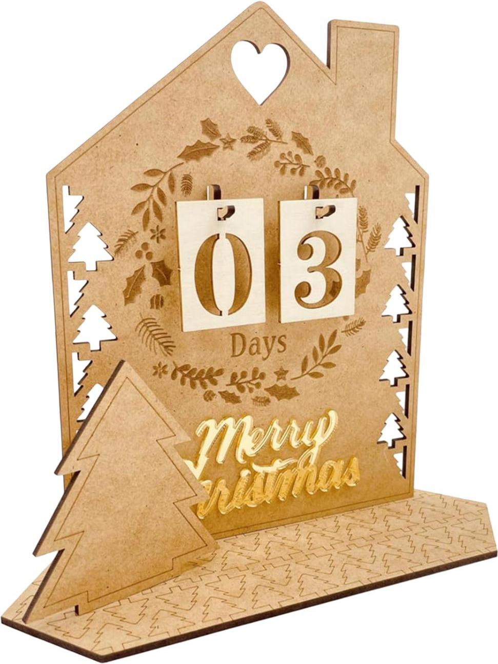 Dom Adventný kalendár Vianoce DIY drevená dekorácia