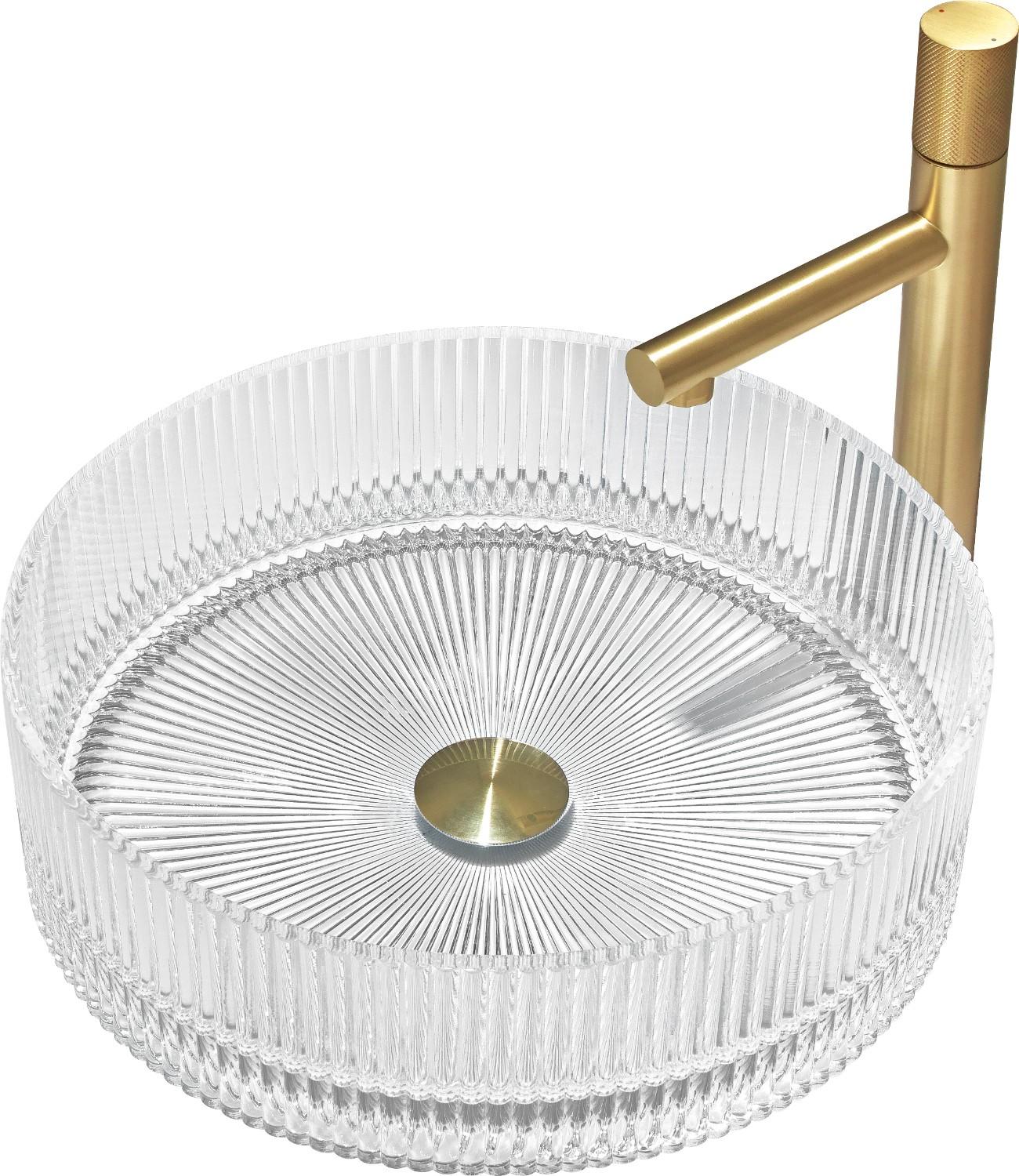 Mexen Eiva Glaswaschbecken Aufsatzwaschbecken 39 x 39 cm, transparent - 24163900