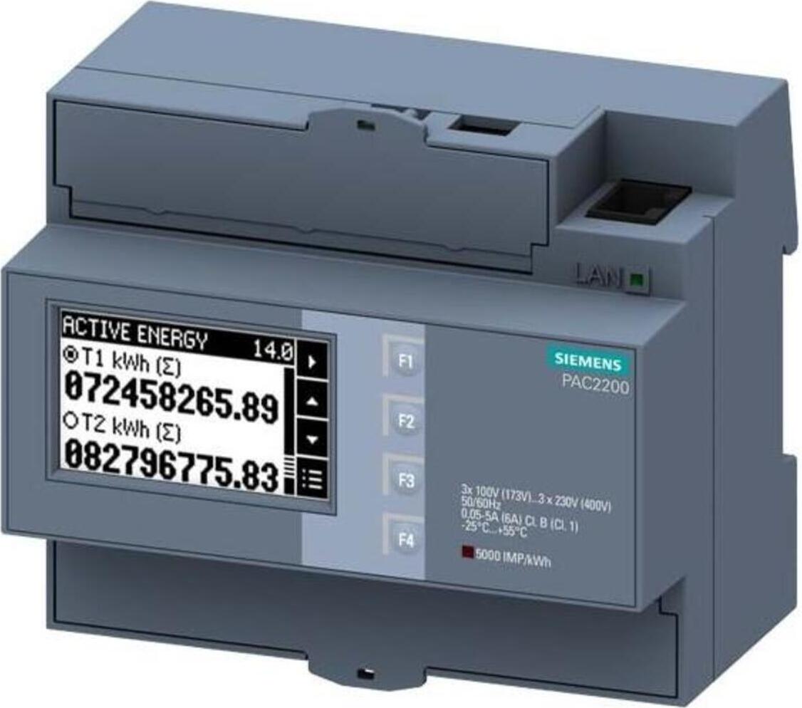 Siemens 7KM PAC2200, Leistungsstrom, kWh, IP40, 100 A, 408 g, 424 g 7KM2200-2EA30-1EA1