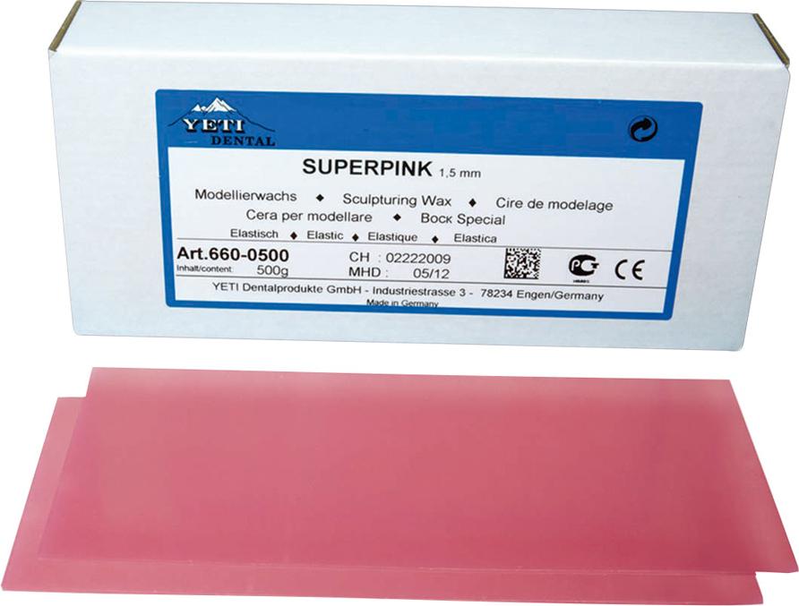 Yeti Dentalprodukte Modellierw. Superpink 1,5mm El 500g 660-0500