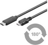 Microconnect USB C/Micro USB B, 1 m - USBUSB kábel (1 m, 1 m, USB C, Micro-USB B, 2.0/3.0 (3.1 Gen 1), Stecker/Buchse, Schwarz)