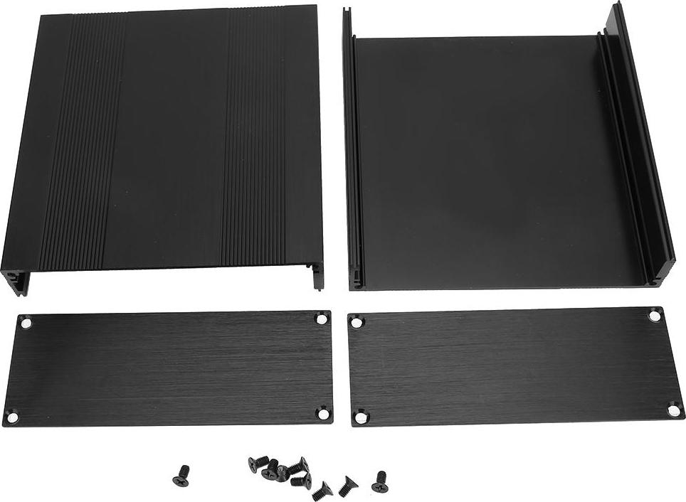 TWO TREES Schwarz eloxiertes Aluminiumgehäuse Split-Typ – DIY Elektronikprojektbox mit hochwertiger Wärmeableitung und robustem Design