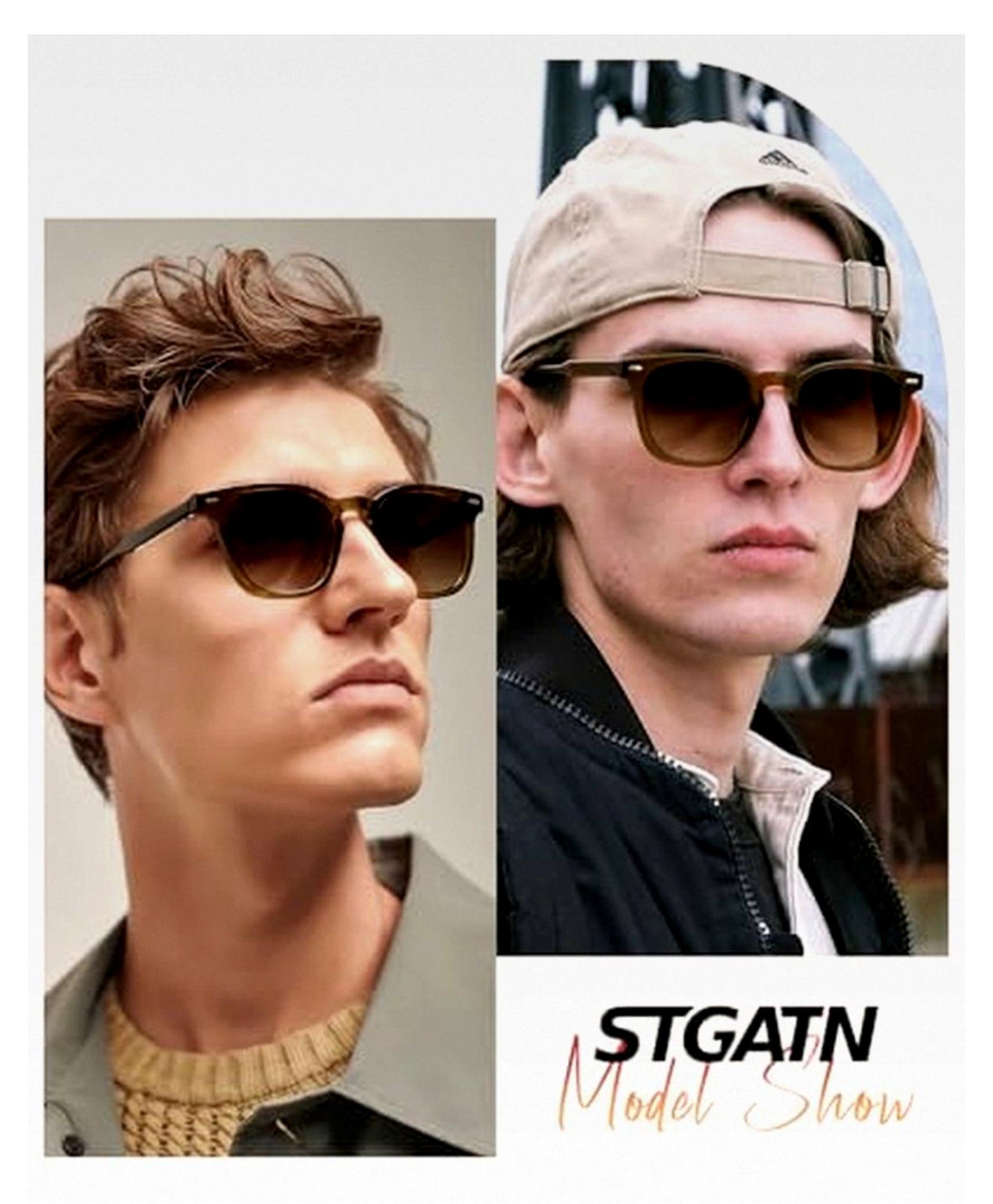 Markenlos Retro Sonnenbrille für Herren – Quadratische Brille mit UV400-Schutz