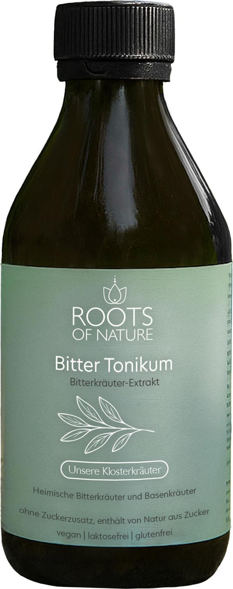 ROOTS OF NATURE Klosterkräuter Bitter Tonikum (250ml) – Bitterkräuter-Extrakt, Aroniasaft, alkoholfrei