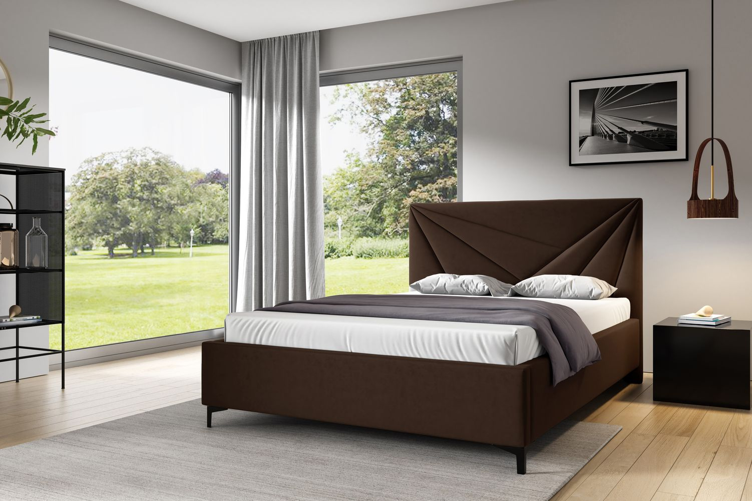 Čalúnená posteľ 180x200 ODETA 4 - hnedá