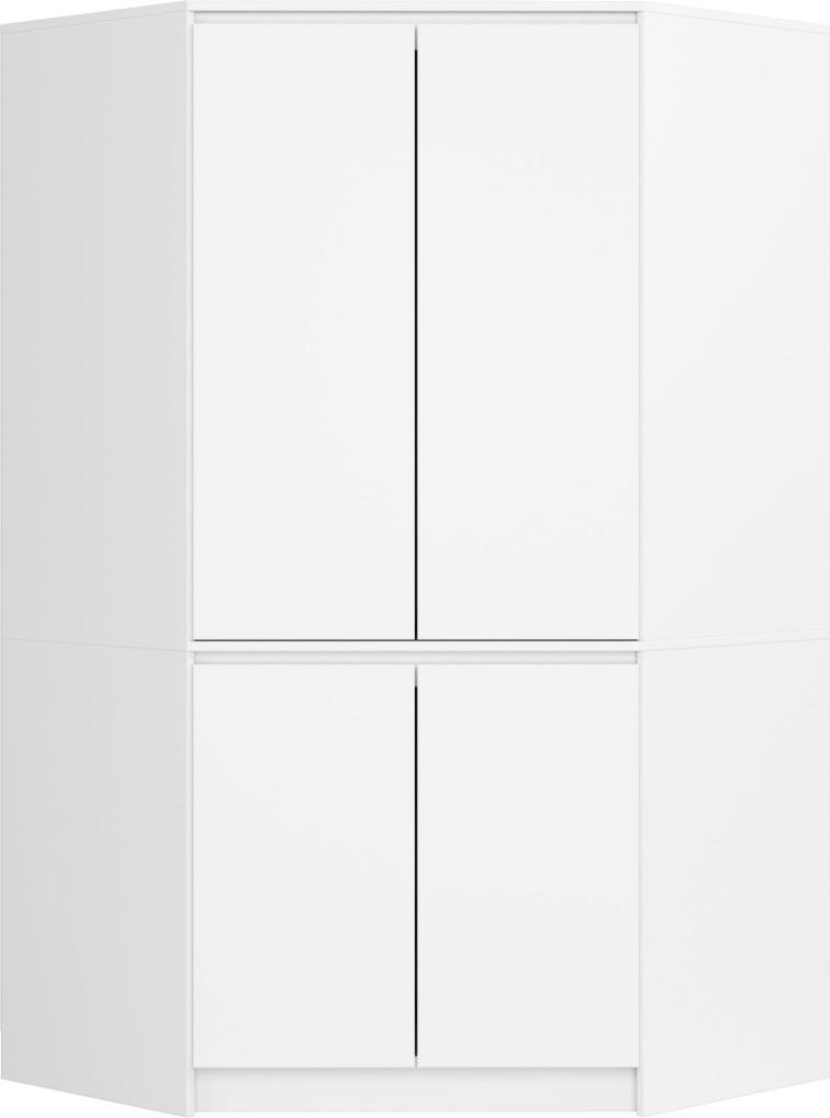 VENETI Eckkleiderschrank 100 cm LOTA - weiß 159-08-00381