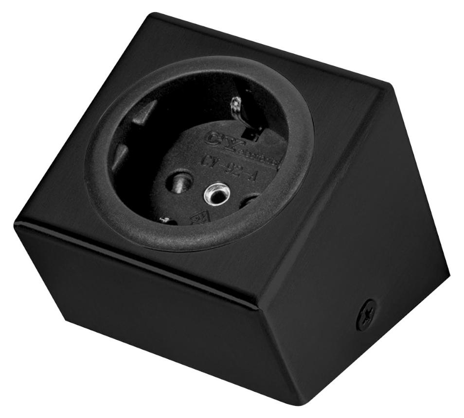 THEBO ST 3040 ST/1 Steckdosenelement in SCHWARZ / THEBO Licht / Unterbau Steckdose / Unterschranksteckdose / Steckdose / Schukostecker