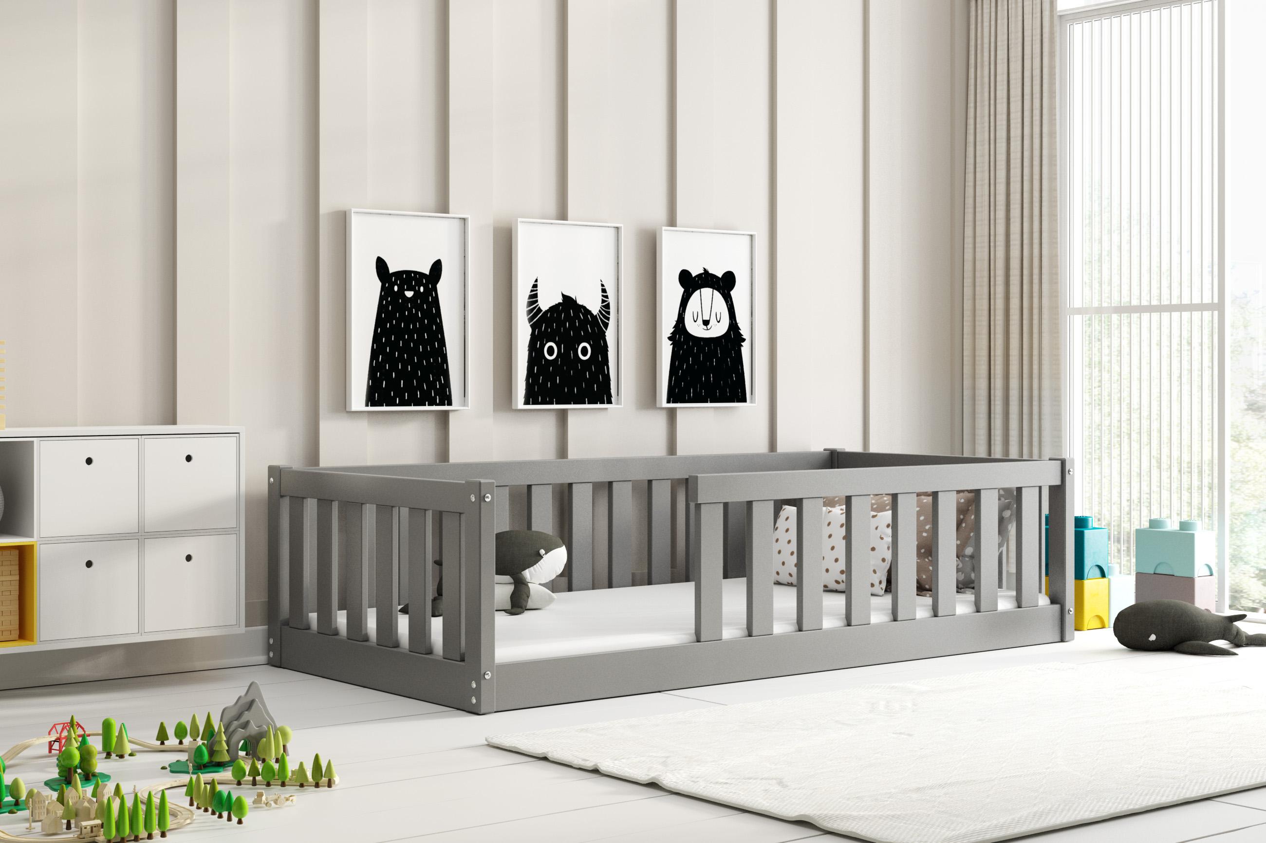 BMS Group Sawomir Pegza Interbeds Bodenbett Kinderbett Montessori 160x80cm Einzelbett Bett für Jungen und Mädchen