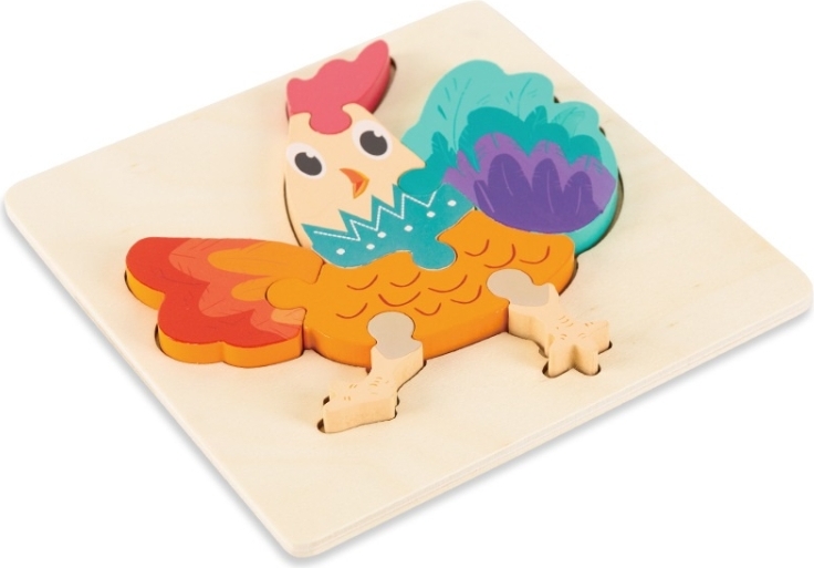 Alle Hersteller 3 PCs Frühkindliche Bildung Holz Drei-Dimensional Puzzle Spielzeug (Rooster)