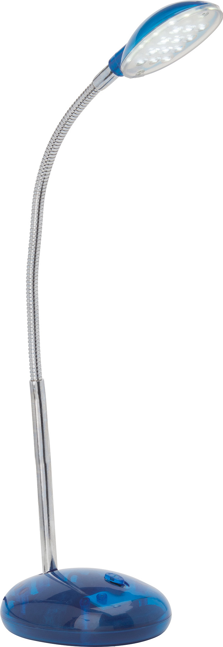 BRILLIANT LED Tischleuchte Timmi | zeitlose Bürolampe | Kunststoff/Metall | transparent/blau | Individuell einstellbar G92927/03