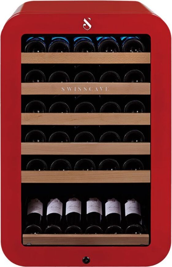 Swisscave Weinkühlschrank WL 120 F-RED,1-Zonen Weinkühlschrank, 35 Flaschen, 83cm (H), Retro Style