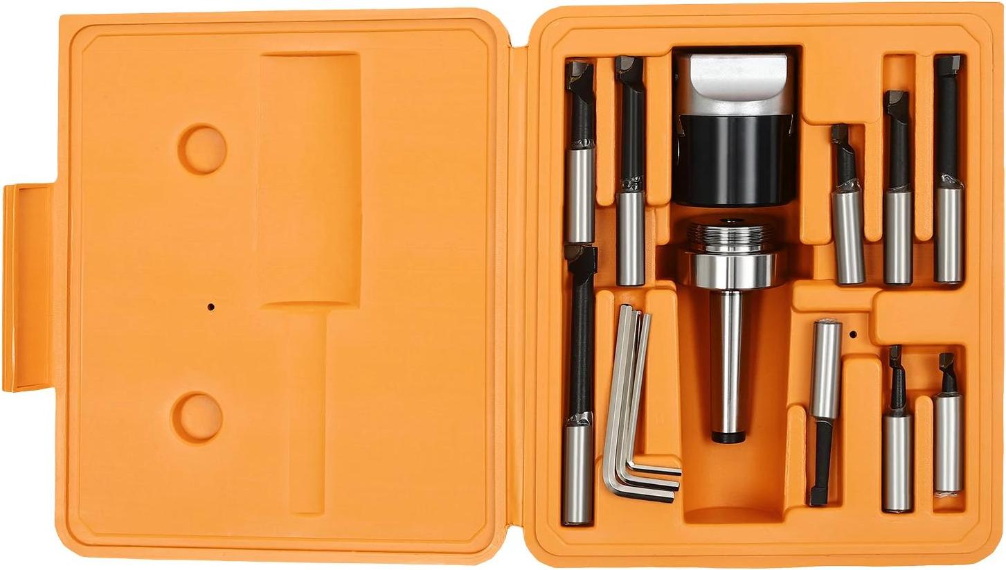 StarTech CNC Ausdrehkopf Set - F1-12 - Ausdrehbereich 10–125 mm - Max. Exzenter 16 mm - Skalenteilung 0,01 mm - Ausdrehstange Ø12 mm - Orange
