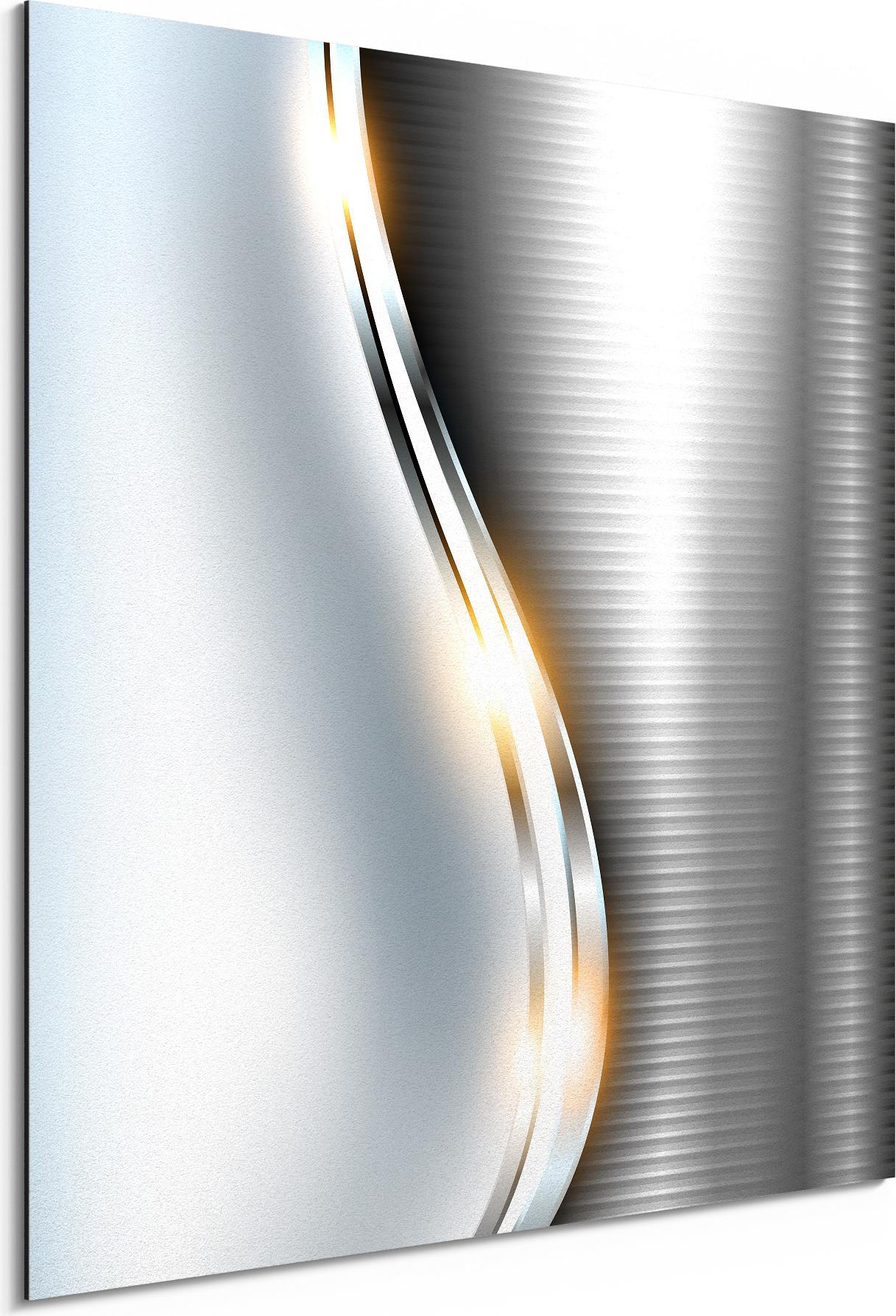 DEQORI Alu-Dibond Bild Weiß 50x50 cm 'Elegantes Vektordesign' Wandbild Metall dünn Design AD-50-50-W-1196-UV