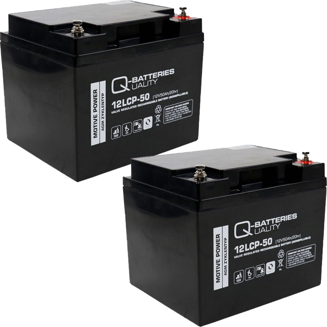 Quality-Batteries Ersatzakku für Bischoff & Bischoff Orbis Scooter 24V 2 x 12V 50Ah Q9890655