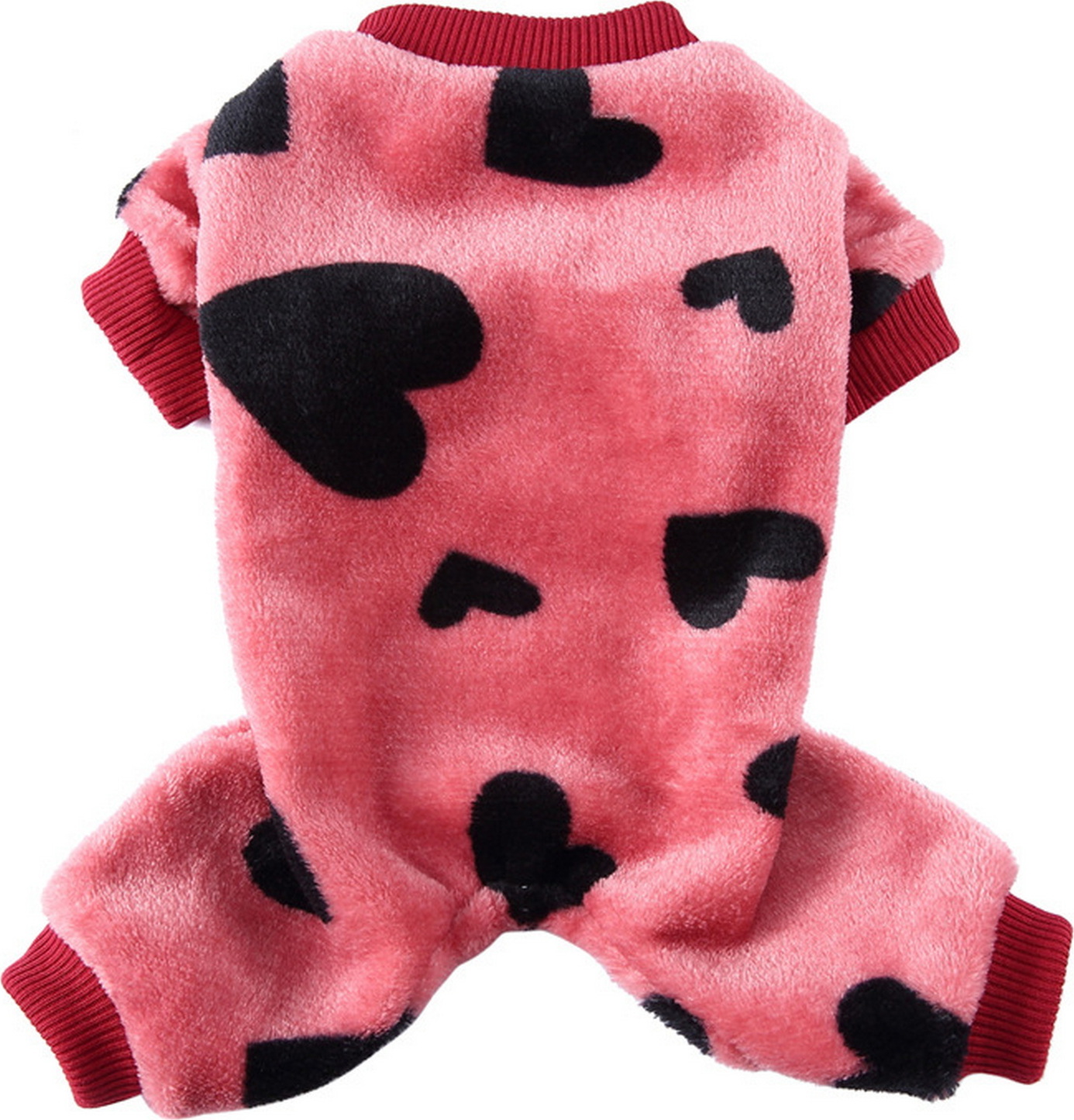 Homedvery Haustierkleidung, stilvolle Leoparden- und Punktmuster, Herzmuster, vierbeinige, bunte, weiche Plüschkleidung, bequeme Haustierkleidung 3897639@ Hdvery