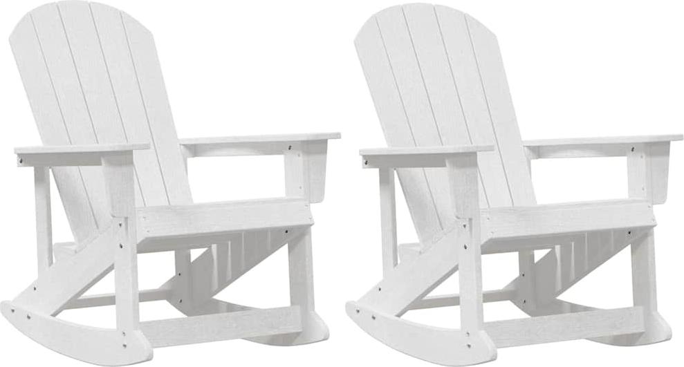 vidaXL Adirondack hojdacie kreslá 2 ks Biely HDPE