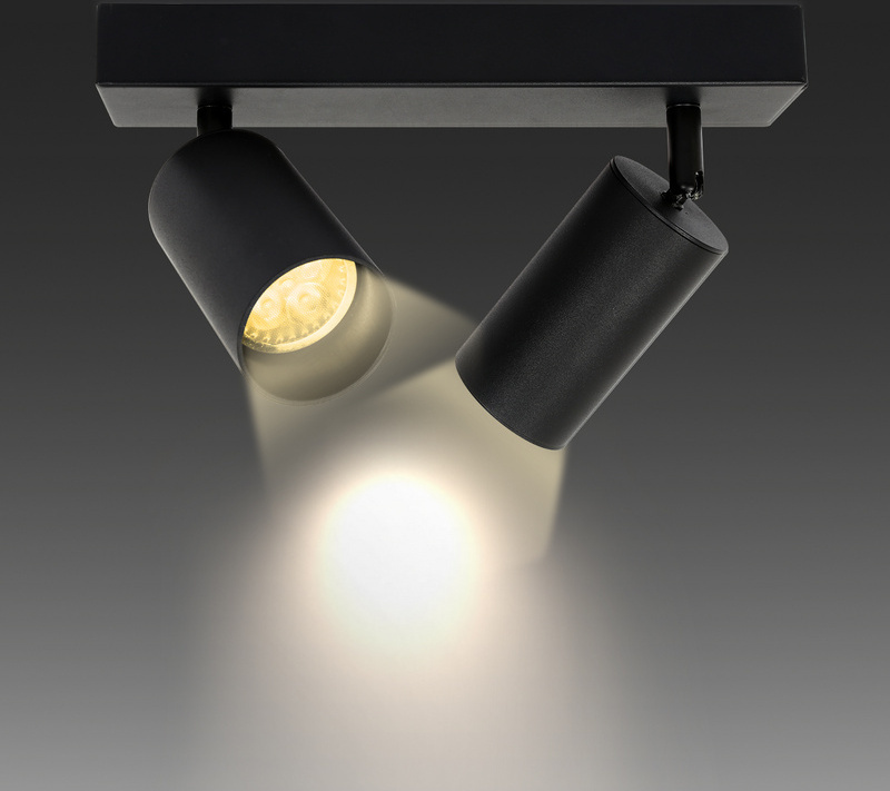 Jopassy LED Spotleuchte schwenkbar Deckenleuchte Wandleuchte für Wohnzimmer, Küche, Esszimmer Einzelkopfstrahler 2x GU10 Fassung RL-HG7375-1-OTo