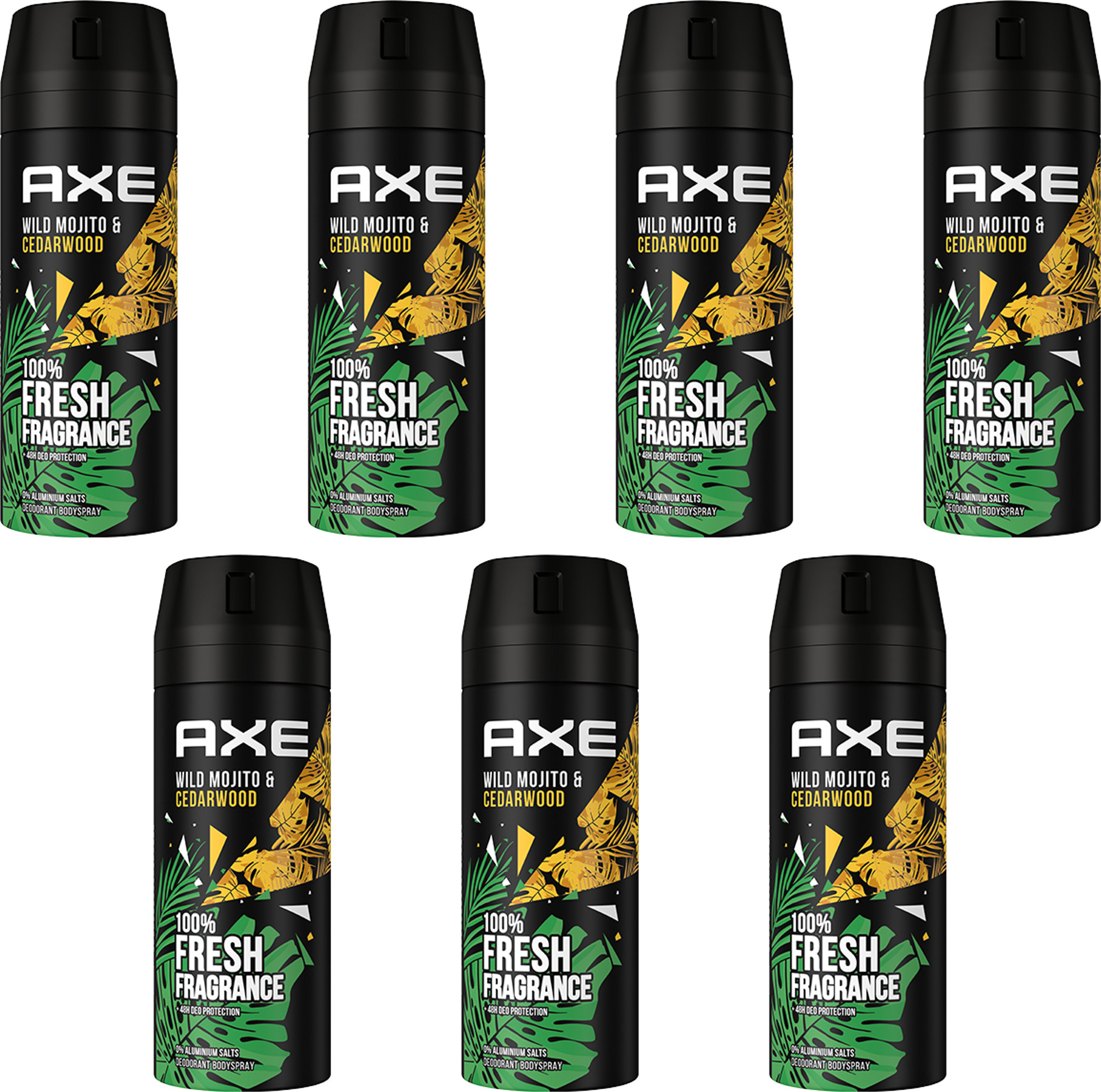 AXE Bodyspray Wild Green Mojito & Cedarwood ohne Aluminiumsalze 6x 150ml Männerdeo Deo Deodorant Herren 8710847901768