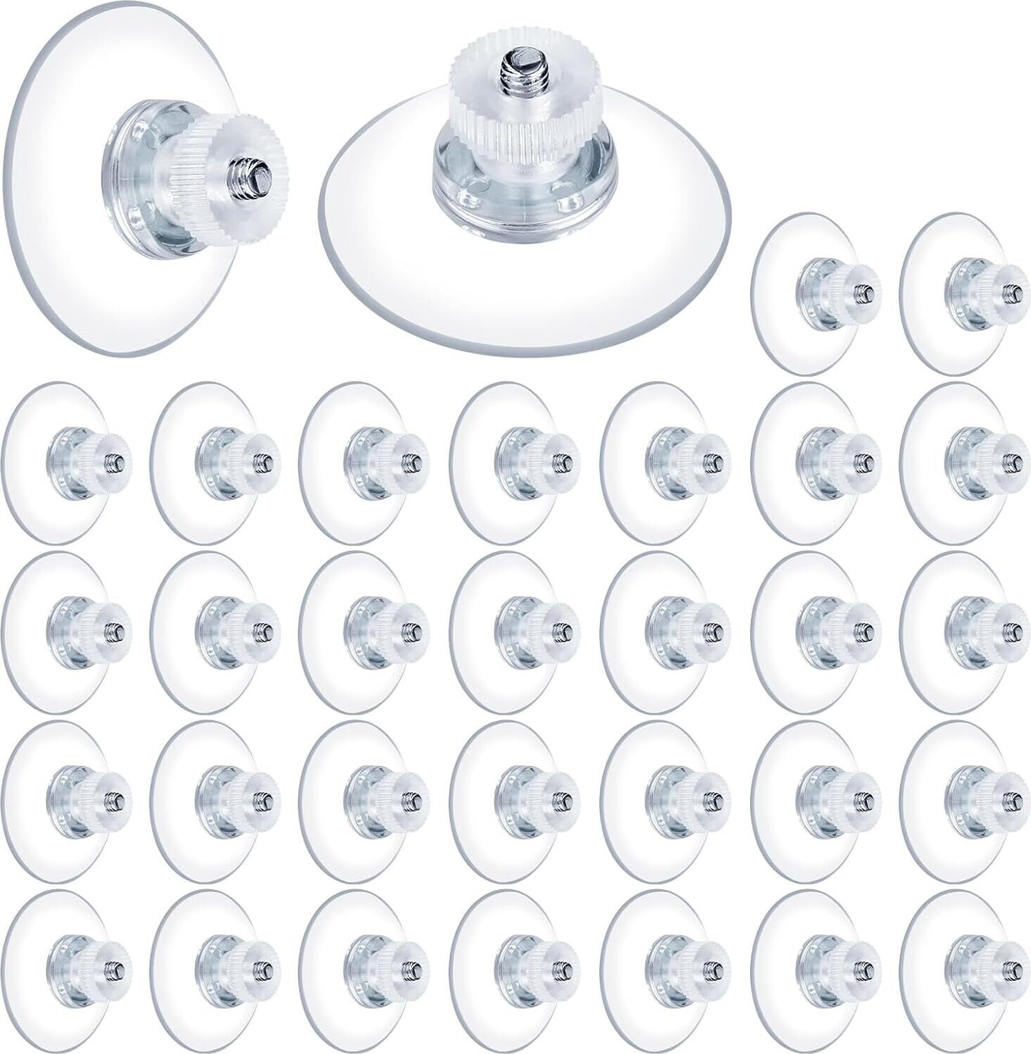 30 Stück Saugnäpfe Mit Gewinde - Transparente Haftknöpfe Für Fenster & Auto