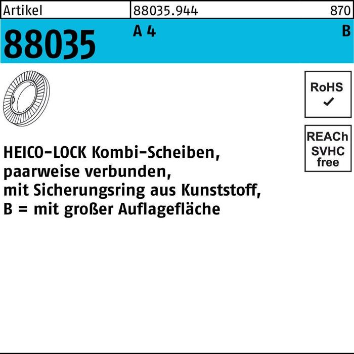 HEICO Befestigungstechnik Reyher HEICO-LOCK Kombisch. 88035 A 4 HKB-16S A 4 880359440160000 (100 Stück)