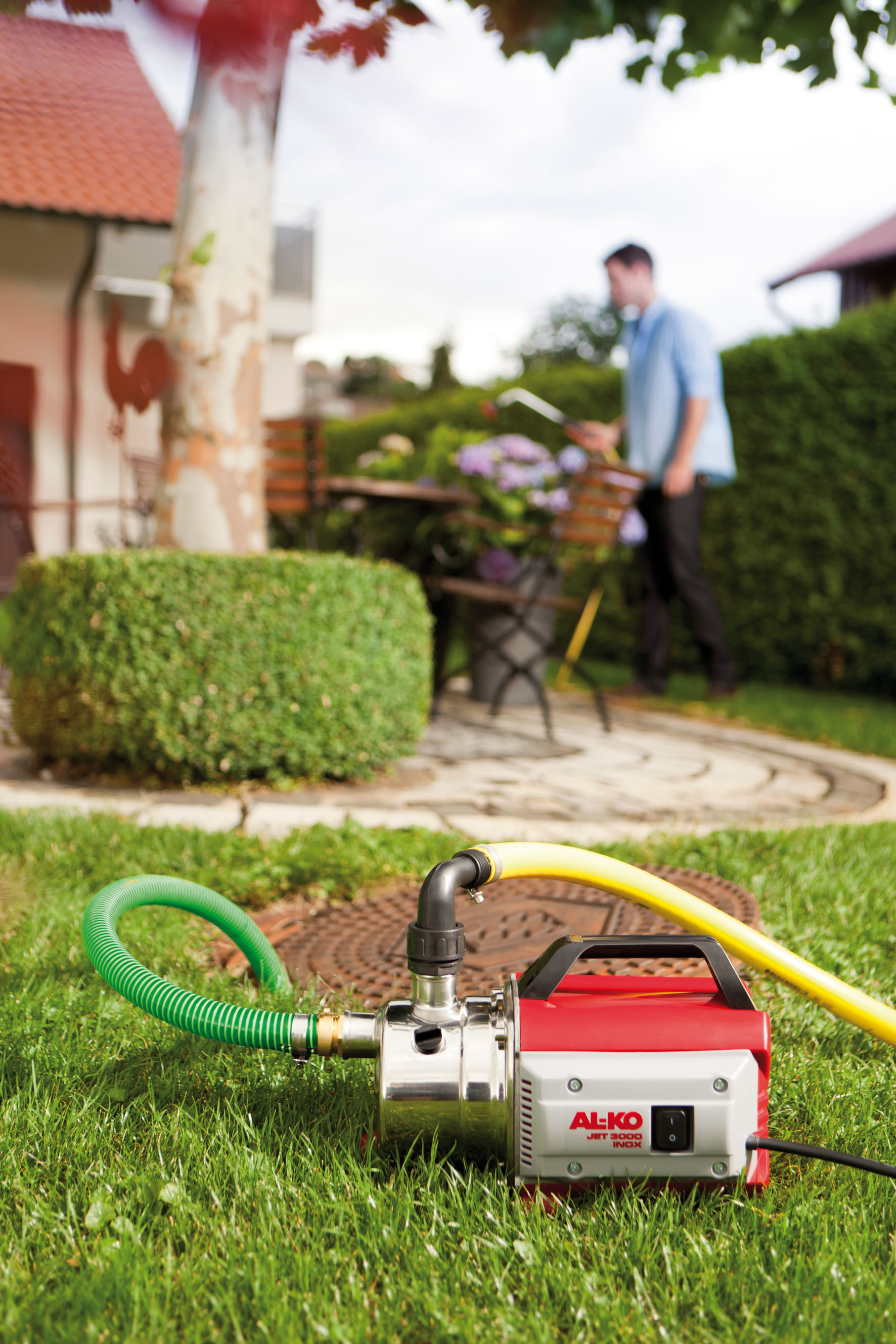 AL-KO Gartenpumpe Jet 3000 Inox Classic (650 Watt Motorleistung, 3100 l/h max. Förderleistung, 35 m max. Förderhöhe, 5-stufiges Pumpenlaufwerk) 112838
