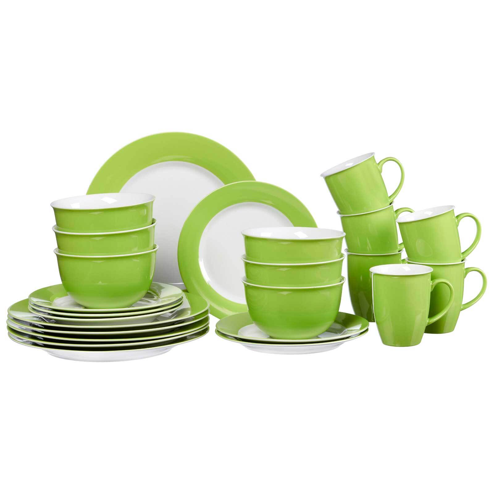 Ritzenhoff & Breker Kombiservice Tafelservice Tischservice 24 Porzellan Grün 409109