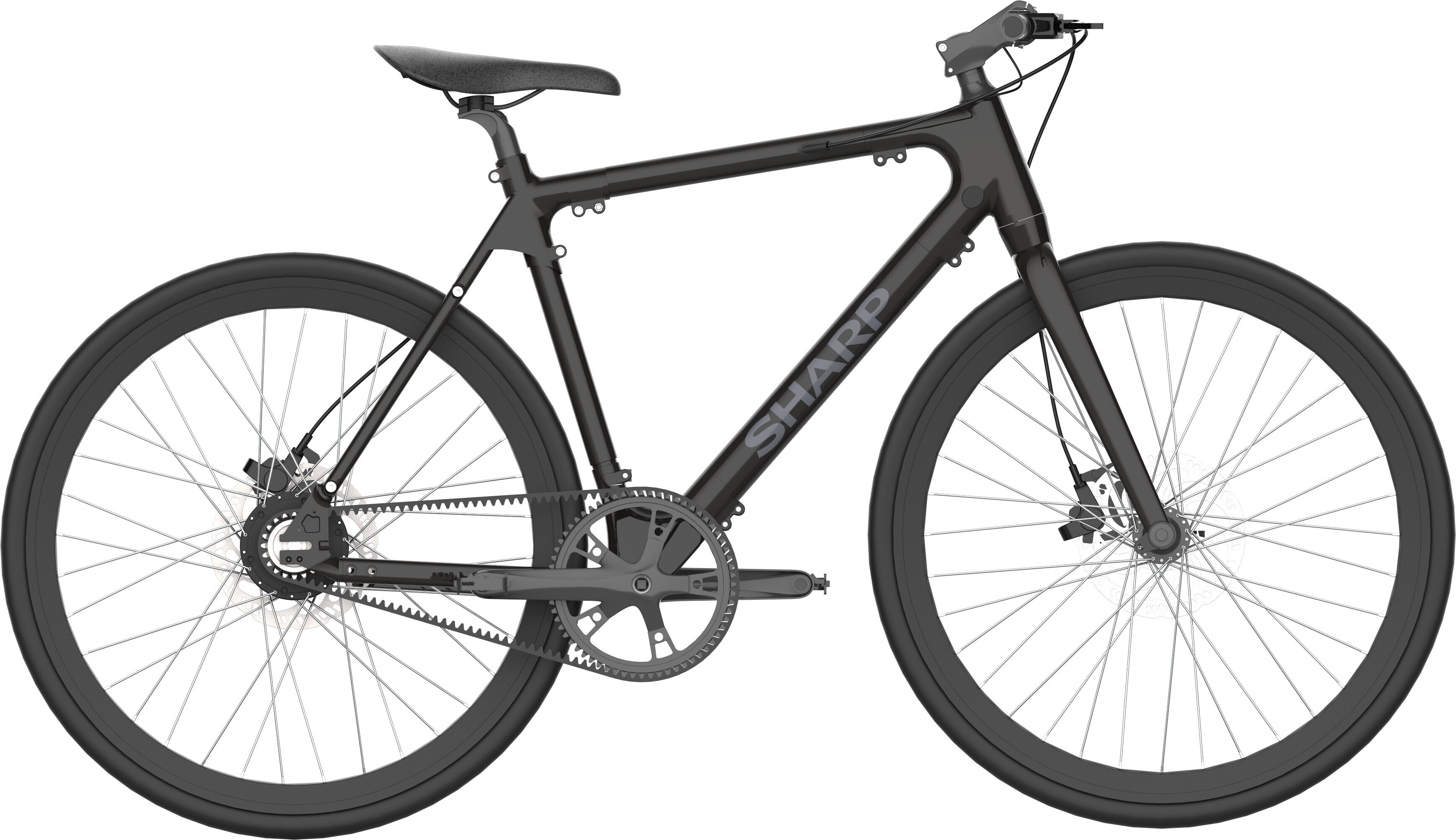 SHARP Hybrid Gravel E-Bike mit Carbon-Riemenantrieb, integriertem Farbdisplay und App, BK-RS08-EB