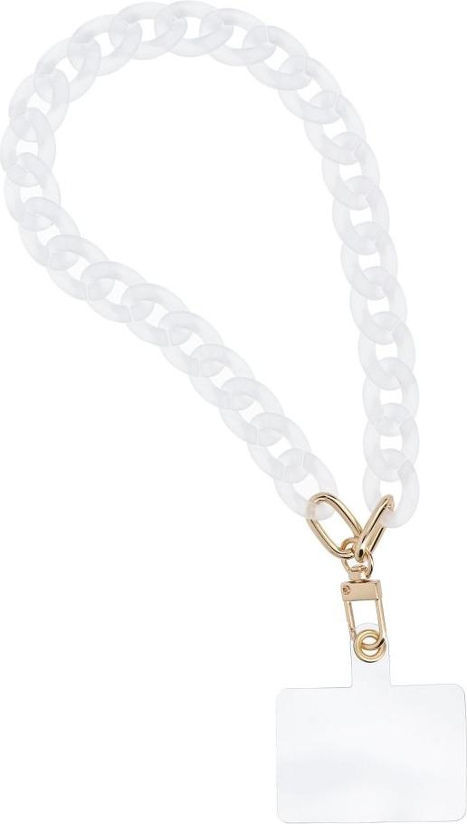 PANAMA Šnúrka na telefón, prívesok na telefón / dĺžka šnúrky 40 cm (20 cm v pútku) / na zápästie - biela