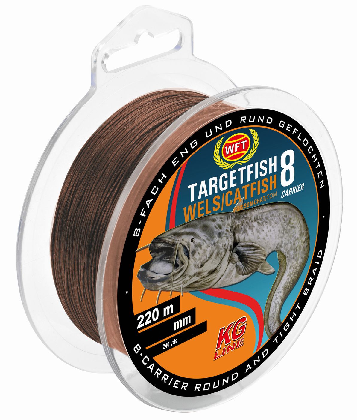WFT TF8 Catfish brown 0,60mm 220m 60Kg - Wallerschnur 1D-C 448-060