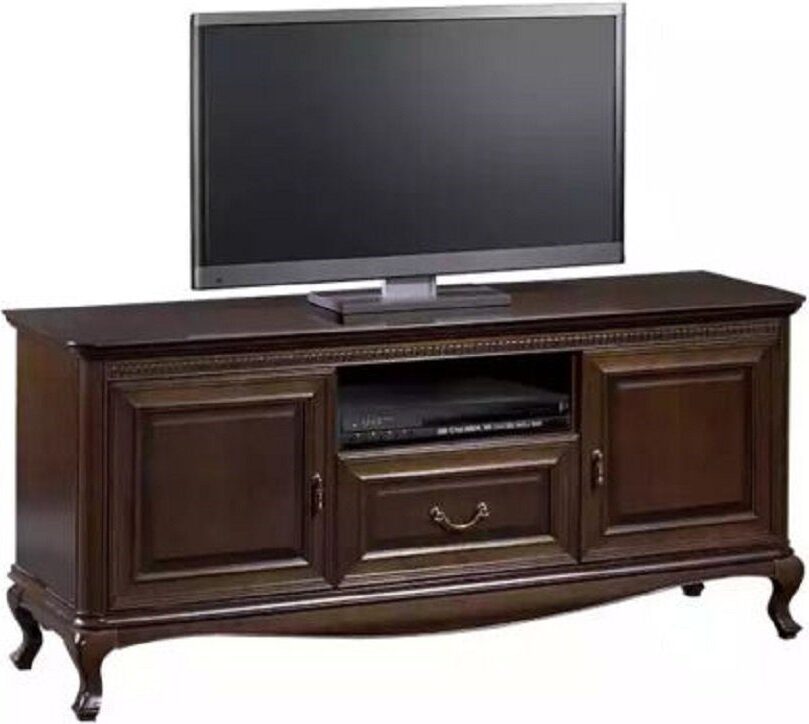 Wohnzimmer TV-Schrank Braun Massivholz Möbel neu JVmoebel