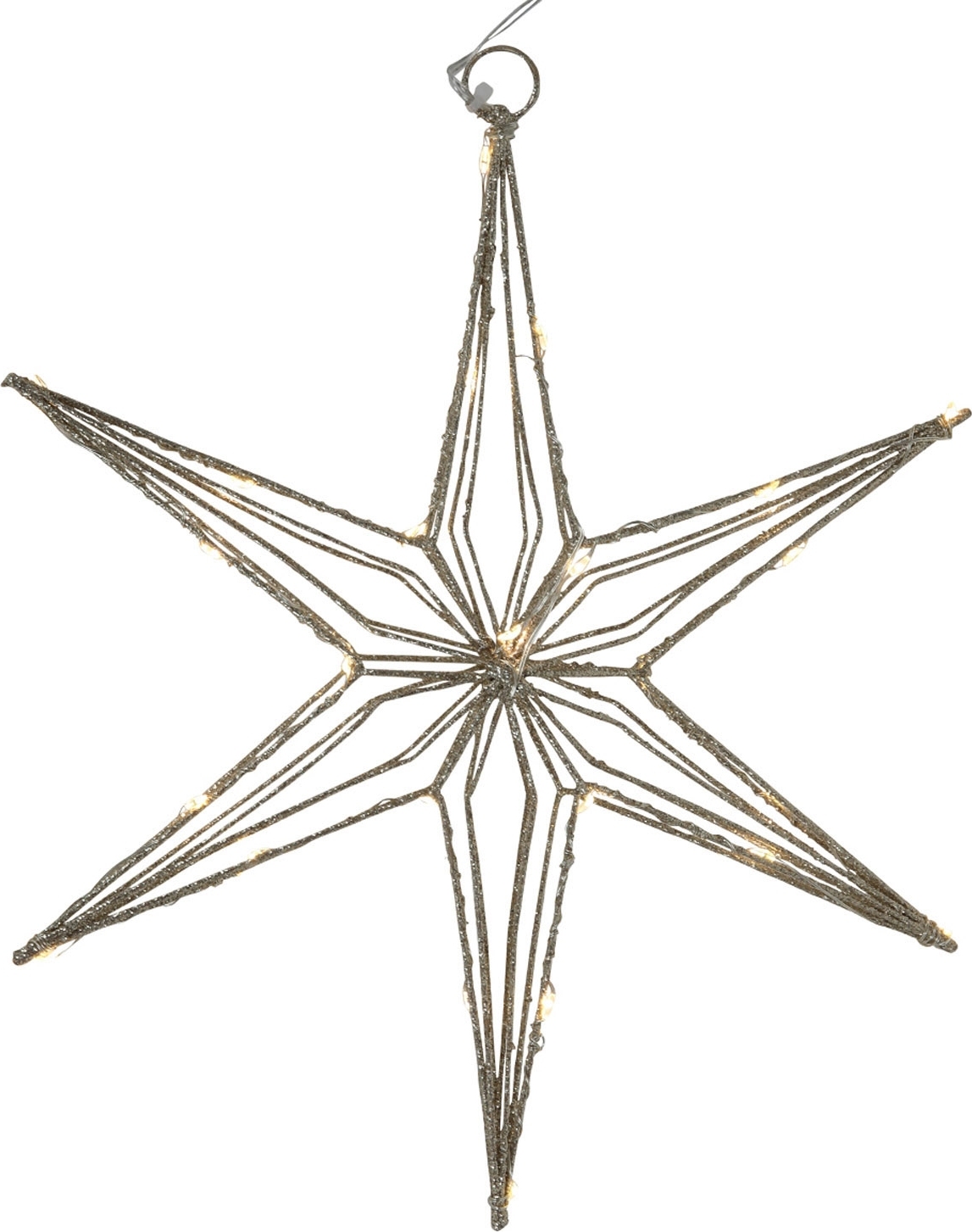 Shopping4u-24 LED Weihnachtsstern - Goldgelb - Metalldraht - 30 x 30 cm - mit Timer 23158730