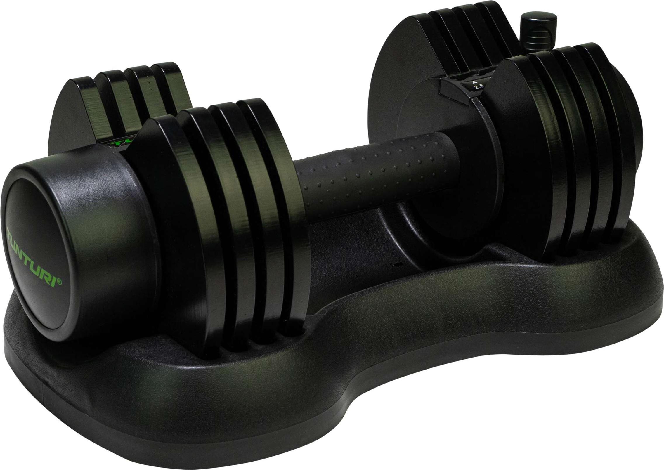 Tunturi Selector Dumbbell, verstellbare Kurzhantel mit bis zu 12,5kg, 2,5kg Schritten 14TUSCL400